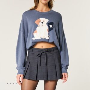 Hollister Gray Pleated Mini Skirt